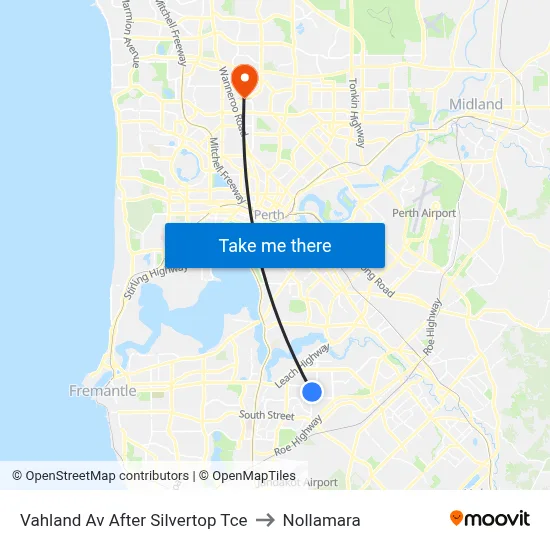 Vahland Av After Silvertop Tce to Nollamara map
