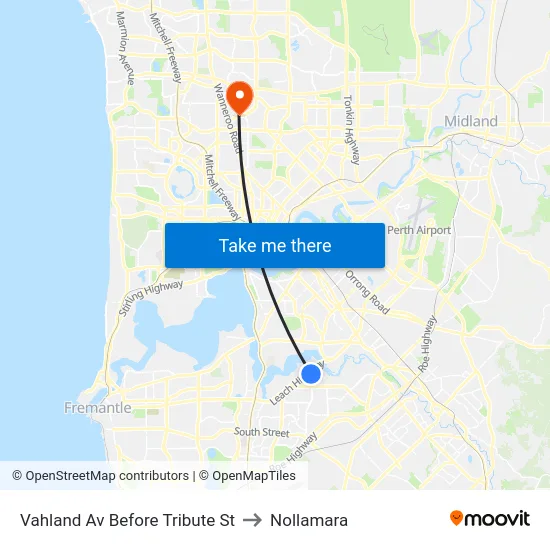 Vahland Av Before Tribute St to Nollamara map