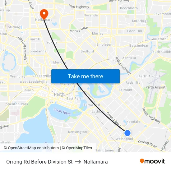 Orrong Rd Before Division St to Nollamara map