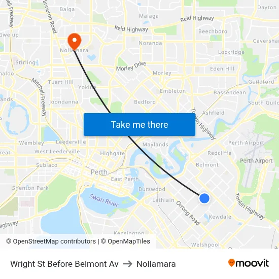 Wright St Before Belmont Av to Nollamara map