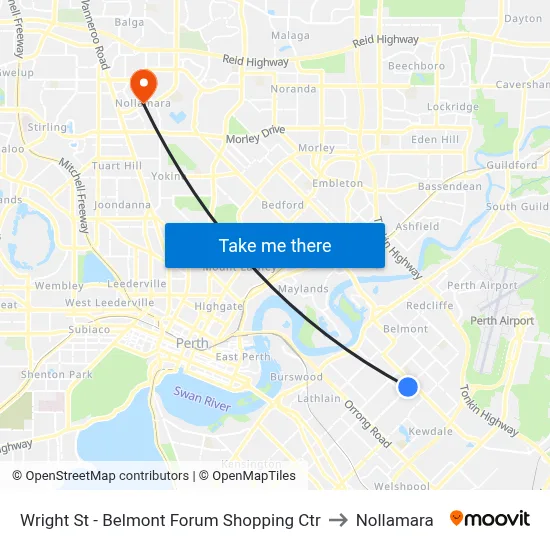Wright St - Belmont Forum Shopping Ctr to Nollamara map