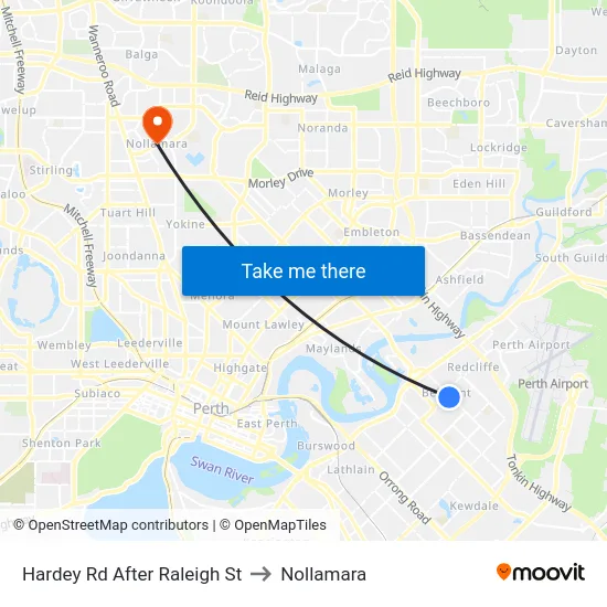 Hardey Rd After Raleigh St to Nollamara map