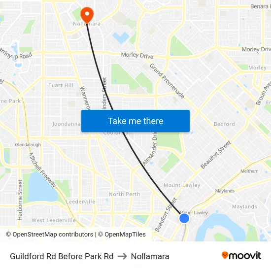 Guildford Rd Before Park Rd to Nollamara map