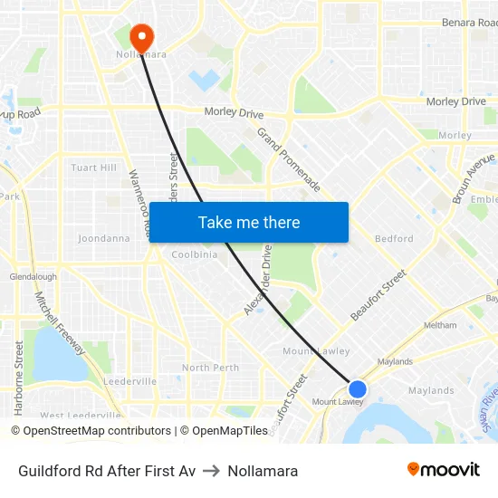 Guildford Rd After First Av to Nollamara map