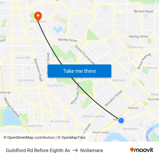 Guildford Rd Before Eighth Av to Nollamara map