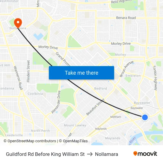 Guildford Rd Before King William St to Nollamara map
