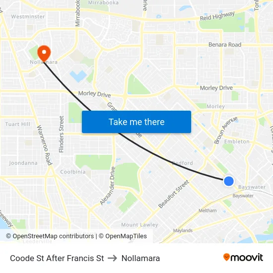Coode St After Francis St to Nollamara map