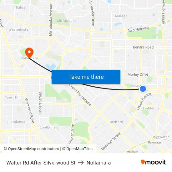Walter Rd After Silverwood St to Nollamara map