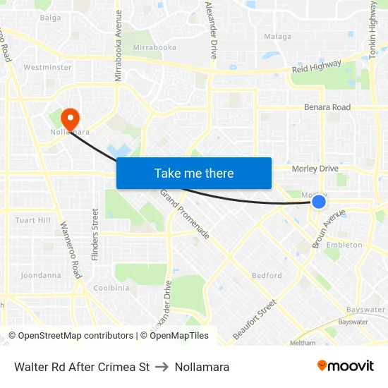 Walter Rd After Crimea St to Nollamara map