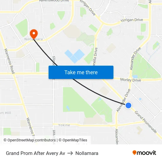Grand Prom After Avery Av to Nollamara map