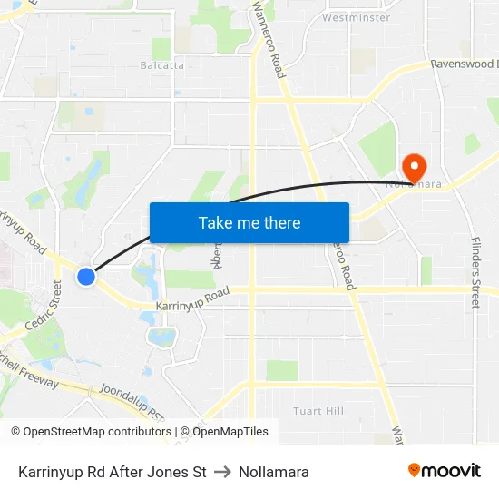 Karrinyup Rd After Jones St to Nollamara map