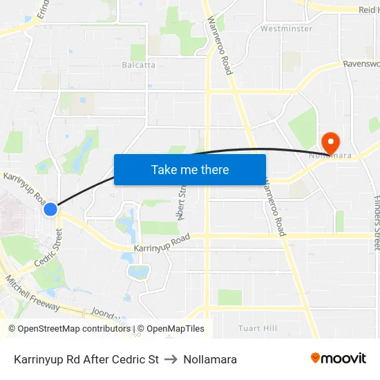 Karrinyup Rd After Cedric St to Nollamara map