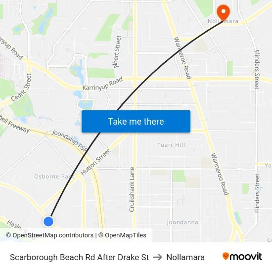 Scarborough Beach Rd After Drake St to Nollamara map