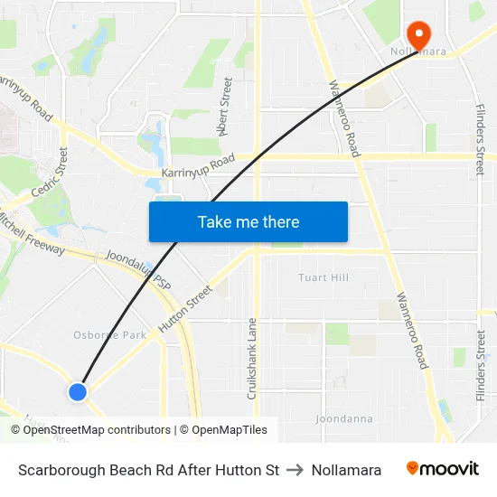 Scarborough Beach Rd After Hutton St to Nollamara map