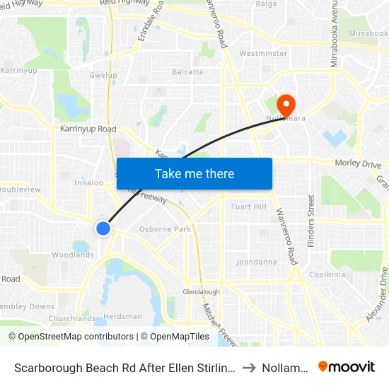 Scarborough Beach Rd After Ellen Stirling Bvd to Nollamara map