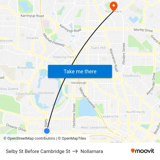 Selby St Before Cambridge St to Nollamara map