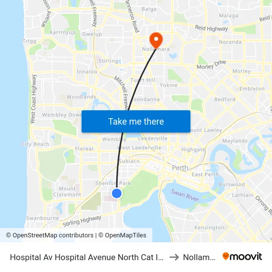 Hospital Av Hospital Avenue North Cat Id 114 to Nollamara map