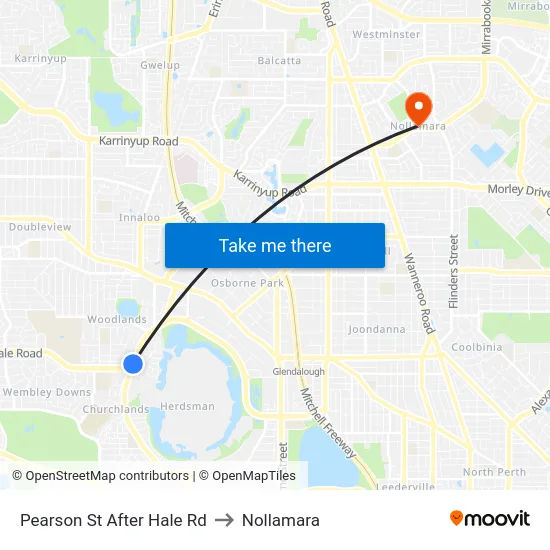 Pearson St After Hale Rd to Nollamara map