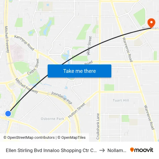 Ellen Stirling Bvd Innaloo Shopping Ctr Cat Id 4 to Nollamara map