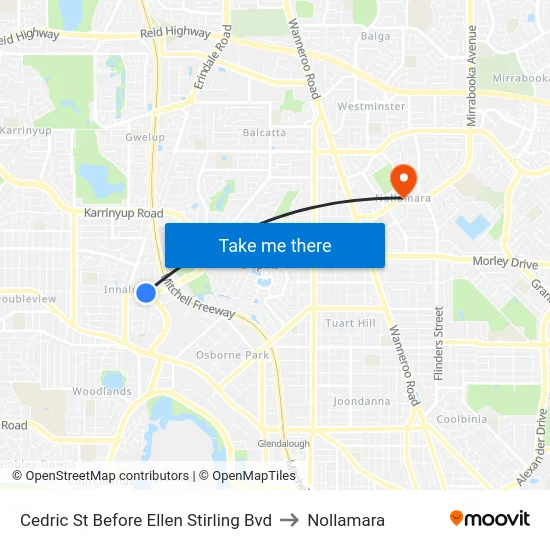 Cedric St Before Ellen Stirling Bvd to Nollamara map
