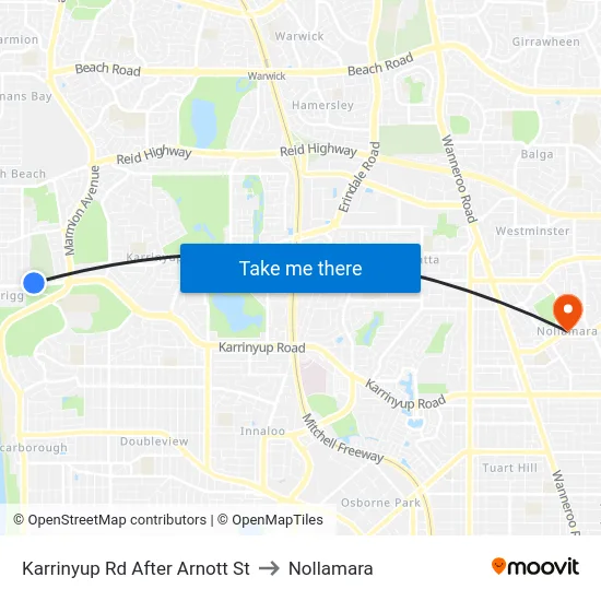 Karrinyup Rd After Arnott St to Nollamara map