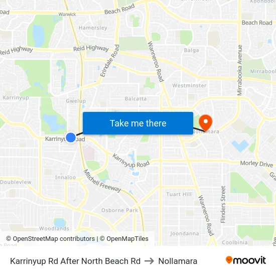 Karrinyup Rd After North Beach Rd to Nollamara map
