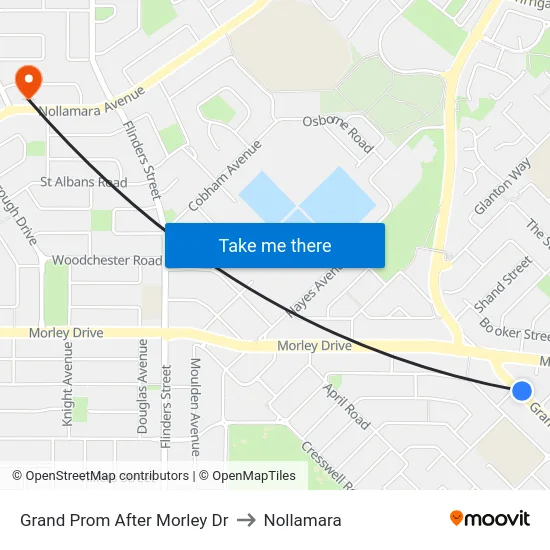 Grand Prom After Morley Dr to Nollamara map