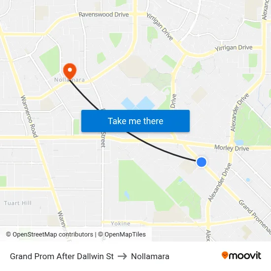 Grand Prom After Dallwin St to Nollamara map