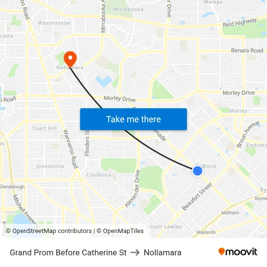 Grand Prom Before Catherine St to Nollamara map