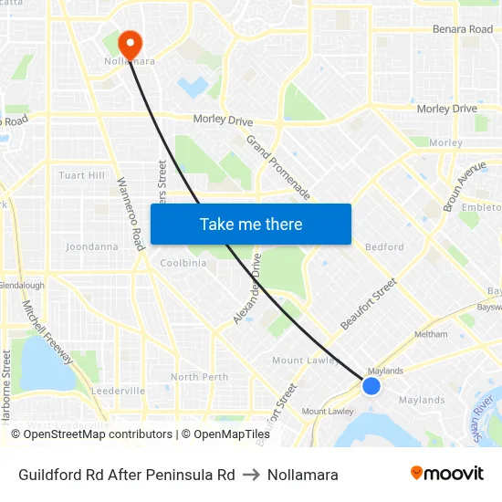 Guildford Rd After Peninsula Rd to Nollamara map