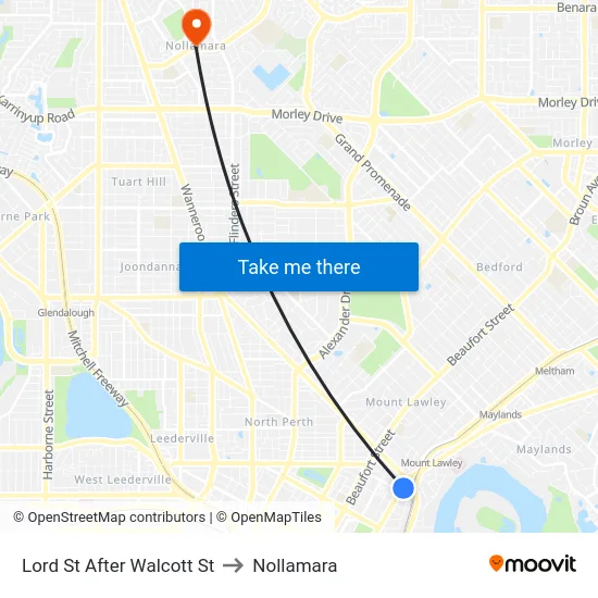 Lord St After Walcott St to Nollamara map