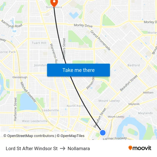 Lord St After Windsor St to Nollamara map