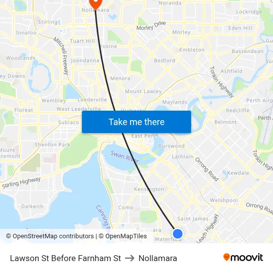 Lawson St Before Farnham St to Nollamara map