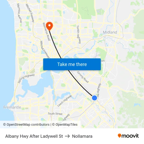Albany Hwy After Ladywell St to Nollamara map