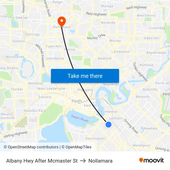 Albany Hwy After Mcmaster St to Nollamara map