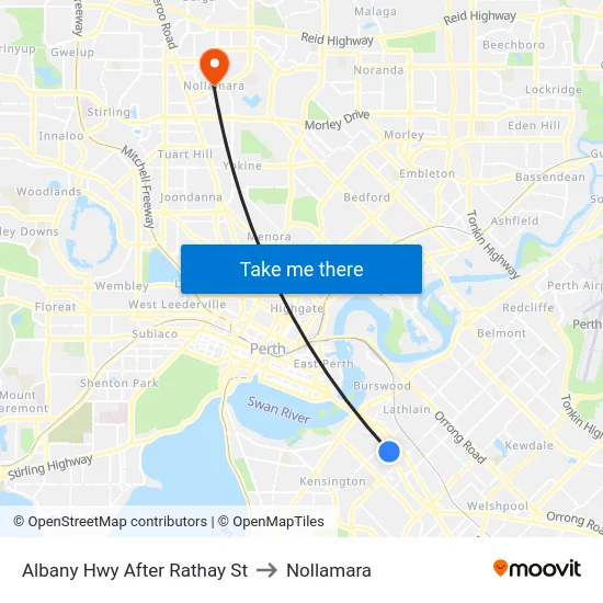 Albany Hwy After Rathay St to Nollamara map