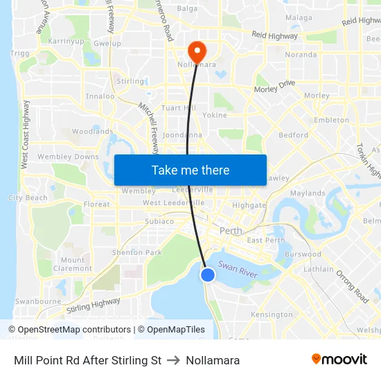 Mill Point Rd After Stirling St to Nollamara map