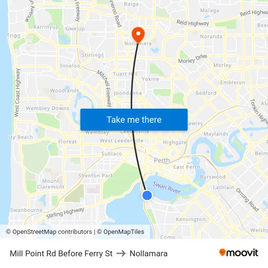 Mill Point Rd Before Ferry St to Nollamara map