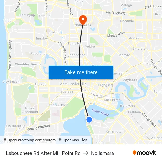 Labouchere Rd After Mill Point Rd to Nollamara map