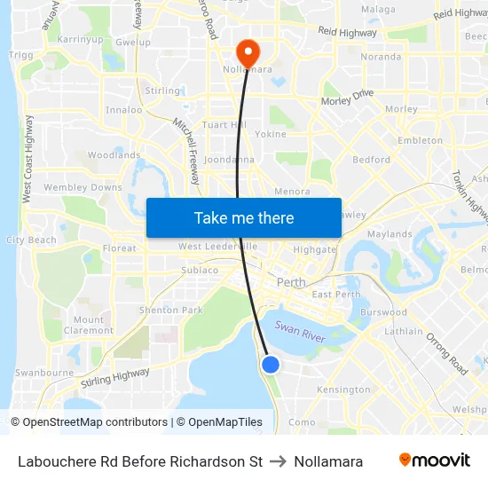 Labouchere Rd Before Richardson St to Nollamara map