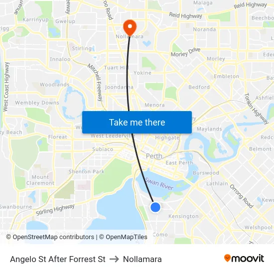 Angelo St After Forrest St to Nollamara map