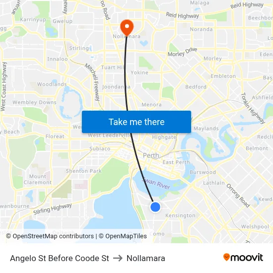 Angelo St Before Coode St to Nollamara map