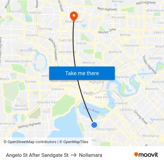 Angelo St After Sandgate St to Nollamara map