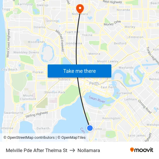 Melville Pde After Thelma St to Nollamara map