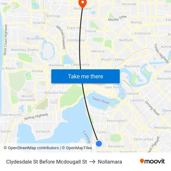 Clydesdale St Before Mcdougall St to Nollamara map