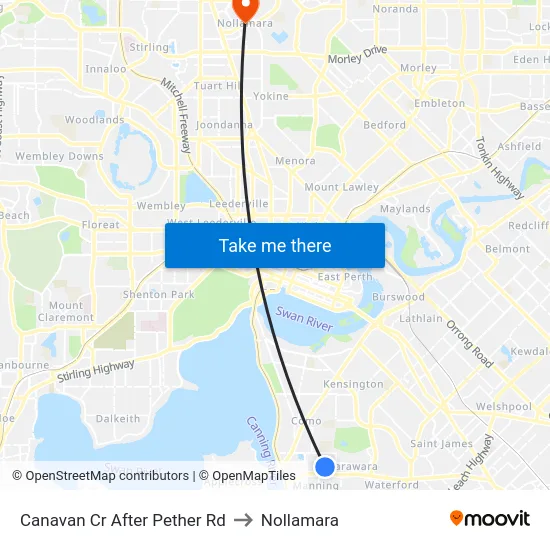 Canavan Cr After Pether Rd to Nollamara map