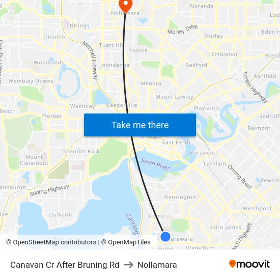 Canavan Cr After Bruning Rd to Nollamara map