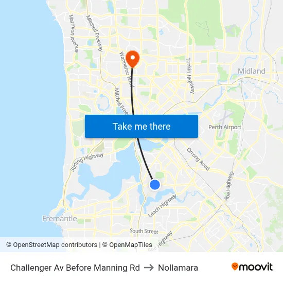 Challenger Av Before Manning Rd to Nollamara map