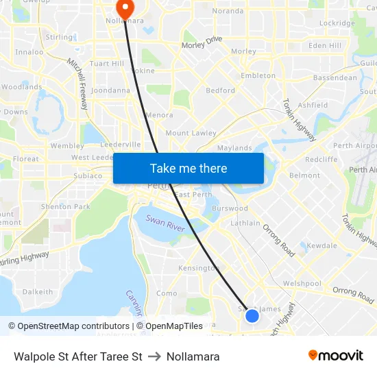 Walpole St After Taree St to Nollamara map