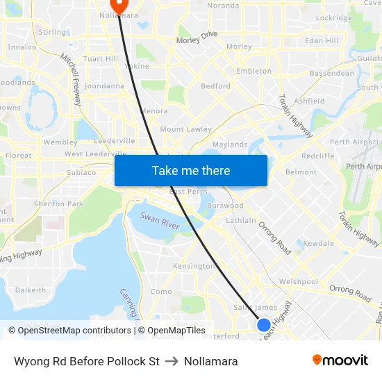 Wyong Rd Before Pollock St to Nollamara map
